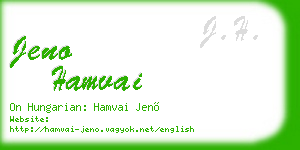 jeno hamvai business card